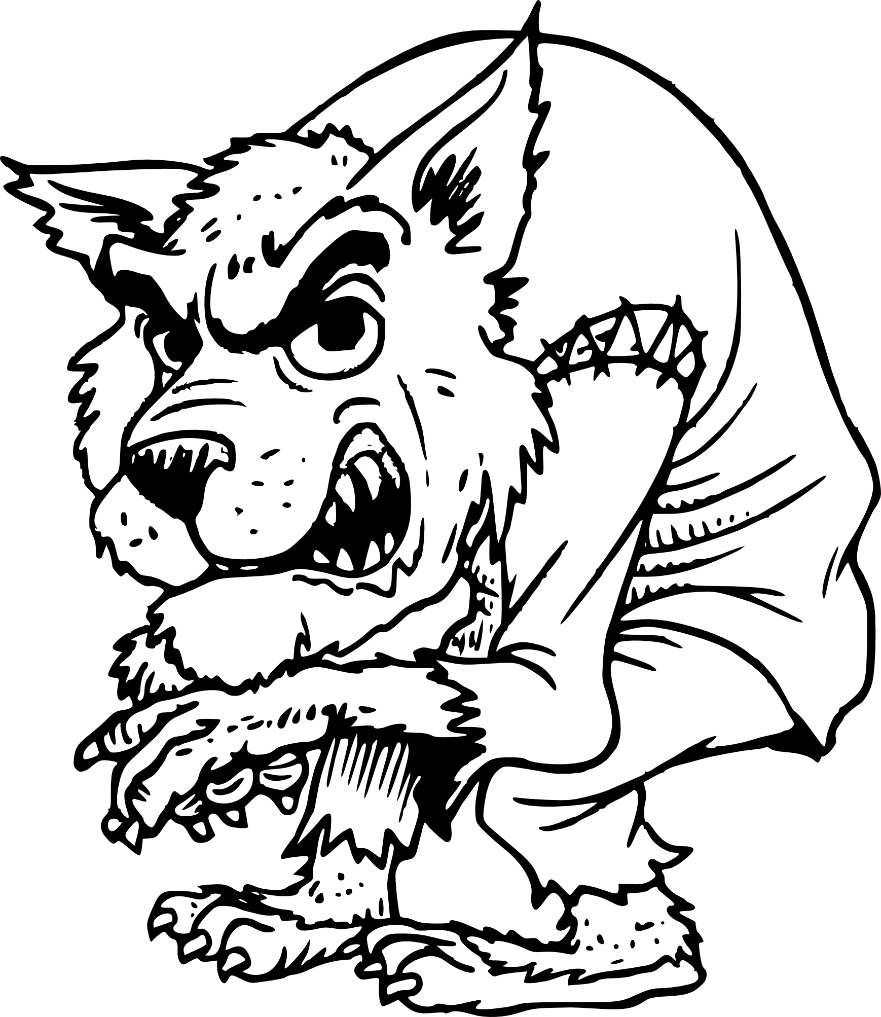 Coloriage méchant Loup Garou   imprimer