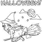 Coloriage sorciere manga halloween