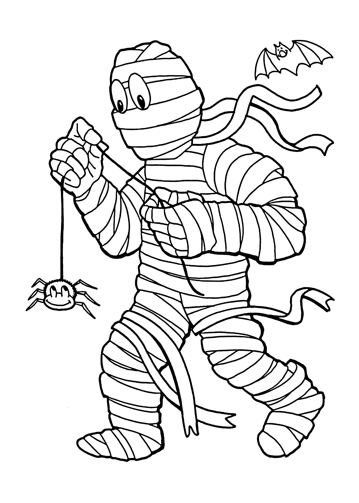 Coloriage momie pour halloween à imprimer