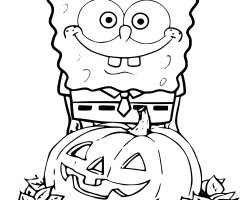 Coloriage Bob l'éponge halloween