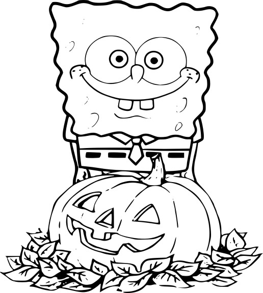 Coloriage Bob l'éponge halloween