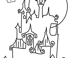 Coloriage chateau halloween