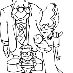 Coloriage famille Frankenstein