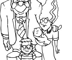 Coloriage famille Frankenstein