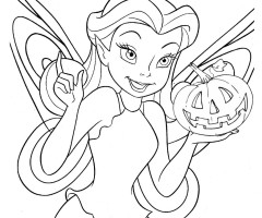 Coloriage fée halloween