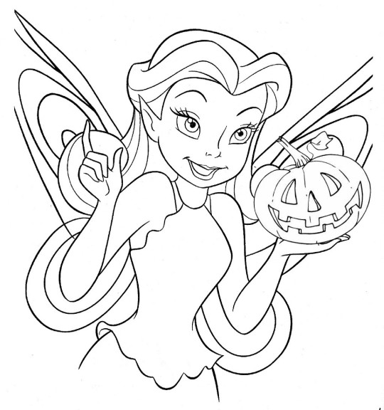 Coloriage fée halloween