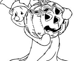 Coloriage halloween porcinet