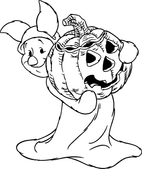 Coloriage halloween porcinet