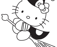 Coloriage Hello Kitty sorciere