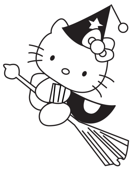 Coloriage Hello Kitty sorciere