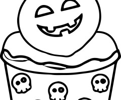 Coloriage gateau halloween