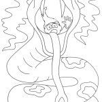 Coloriage serpent mange garçon