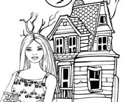 Coloriage Barbie Halloween