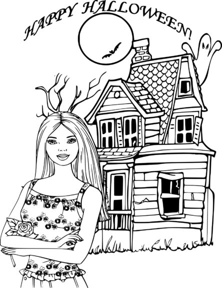 Coloriage Barbie Halloween