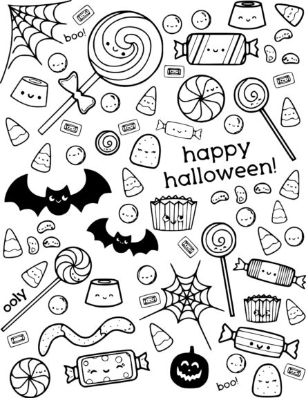 Coloriage Halloween bonbon