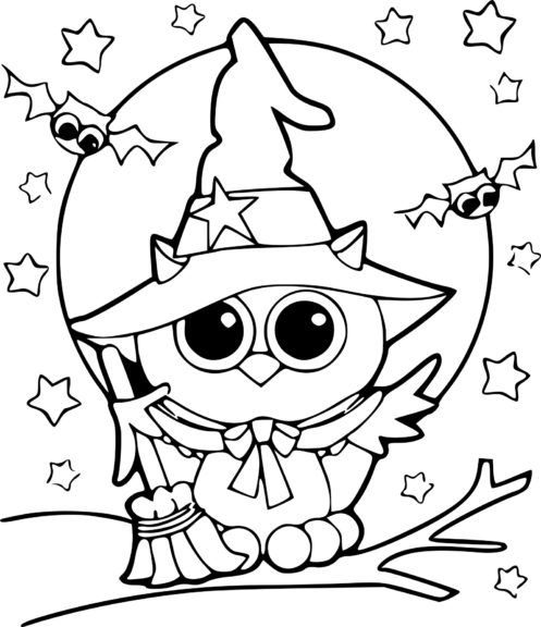 Coloriage Halloween hibou